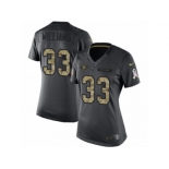 Women's Nike San Francisco 49ers #33 Joe Williams Limited Black 2016 Salute to Service NFL Jersey