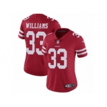 Women's Nike San Francisco 49ers #33 Joe Williams Vapor Untouchable Limited Red Team Color NFL Jersey