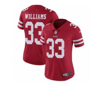 Women's Nike San Francisco 49ers #33 Joe Williams Vapor Untouchable Limited Red Team Color NFL Jersey