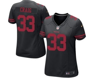 Women's Nike San Francisco 49ers #33 Roger Craig Black NFL Jersey