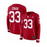 Women's Nike San Francisco 49ers #33 Roger Craig Limited Red Therma Long Sleeve NFL Jersey