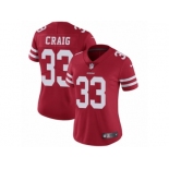 Women's Nike San Francisco 49ers #33 Roger Craig Vapor Untouchable Limited Red Team Color NFL Jersey