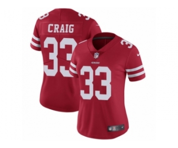 Women's Nike San Francisco 49ers #33 Roger Craig Vapor Untouchable Limited Red Team Color NFL Jersey