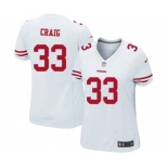 Women's Nike San Francisco 49ers #33 Roger Craig White NFL Jersey