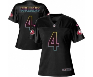 Women's Nike San Francisco 49ers #4 Nick Mullens Game Black Fashion NFL Jersey