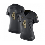 Women's Nike San Francisco 49ers #4 Nick Mullens Limited Black 2016 Salute to Service NFL Jersey