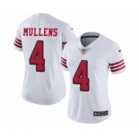 Women's Nike San Francisco 49ers #4 Nick Mullens Limited White Rush Vapor Untouchable NFL Jersey