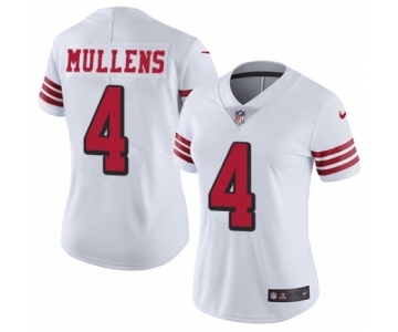 Women's Nike San Francisco 49ers #4 Nick Mullens Limited White Rush Vapor Untouchable NFL Jersey