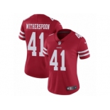 Women's Nike San Francisco 49ers #41 Ahkello Witherspoon Vapor Untouchable Limited Red Team Color NFL Jersey