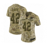 Women's Nike San Francisco 49ers #42 Ronnie Lott Limited Camo 2018 Salute to Service NFL Jersey