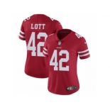 Women's Nike San Francisco 49ers #42 Ronnie Lott Vapor Untouchable Limited Red Team Color NFL Jersey