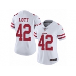 Women's Nike San Francisco 49ers #42 Ronnie Lott Vapor Untouchable Limited White NFL Jersey