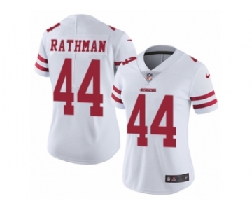 Women's Nike San Francisco 49ers #44 Tom Rathman Vapor Untouchable Limited White NFL Jersey