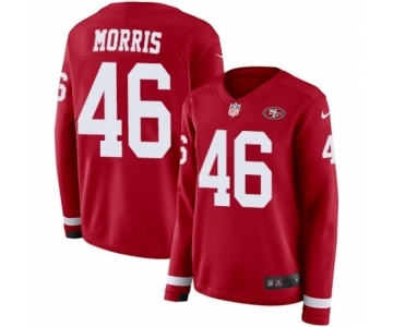 Women's Nike San Francisco 49ers #46 Alfred Morris Limited Red Therma Long Sleeve NFL Jersey