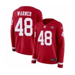 Women's Nike San Francisco 49ers #48 Fred Warner Limited Red Therma Long Sleeve NFL Jersey