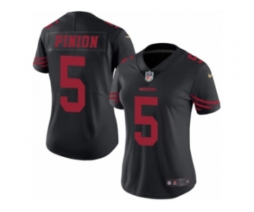 Women's Nike San Francisco 49ers #5 Bradley Pinion Limited Black Rush NFL Jersey