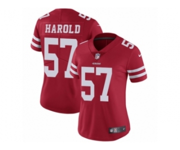 Women's Nike San Francisco 49ers #57 Eli Harold Vapor Untouchable Limited Red Team Color NFL Jersey