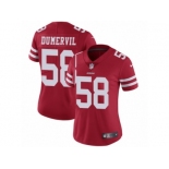 Women's Nike San Francisco 49ers #58 Elvis Dumervil Red Team Color Vapor Untouchable Limited Player NFL Jersey