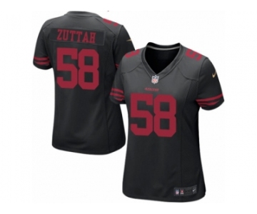 Women's Nike San Francisco 49ers #58 Jeremy Zuttah Limited Black NFL Jersey