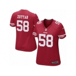 Women's Nike San Francisco 49ers #58 Jeremy Zuttah Limited Red Team Color NFL Jersey