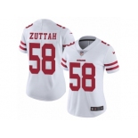 Women's Nike San Francisco 49ers #58 Jeremy Zuttah Vapor Untouchable Limited White NFL Jersey