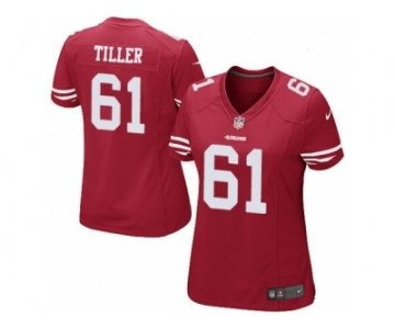 Women's Nike San Francisco 49ers #61 Andrew Tiller Limited Red Team Color NFL Jersey