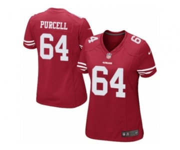 Women's Nike San Francisco 49ers #64 Mike Purcell Limited Red Team Color NFL Jersey