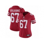 Women's Nike San Francisco 49ers #67 Daniel Kilgore Vapor Untouchable Limited Red Team Color NFL Jersey