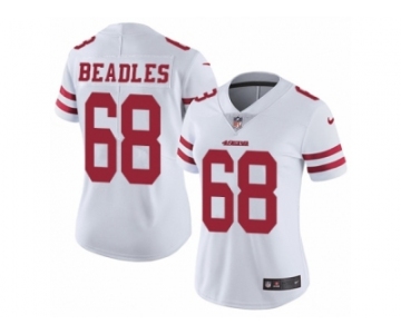 Women's Nike San Francisco 49ers #68 Zane Beadles Vapor Untouchable Limited White NFL Jersey