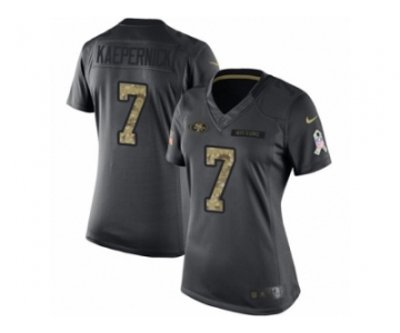 Women's Nike San Francisco 49ers #7 Colin Kaepernick Limited Black 2016 Salute to Service NFL Jersey