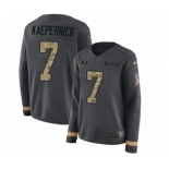 Women's Nike San Francisco 49ers #7 Colin Kaepernick Limited Black Salute to Service Therma Long Sleeve NFL Jersey