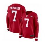 Women's Nike San Francisco 49ers #7 Colin Kaepernick Limited Red Therma Long Sleeve NFL Jersey