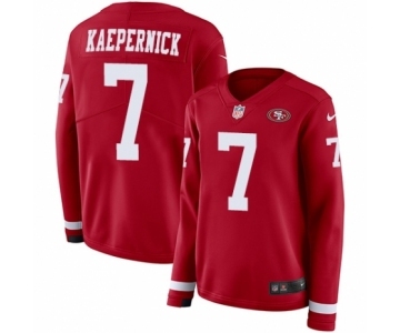 Women's Nike San Francisco 49ers #7 Colin Kaepernick Limited Red Therma Long Sleeve NFL Jersey