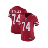 Women's Nike San Francisco 49ers #74 Joe Staley Vapor Untouchable Limited Red Team Color NFL Jersey