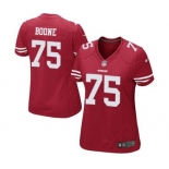 Women's Nike San Francisco 49ers #75 Alex Boone Red Team Color NFL Jersey