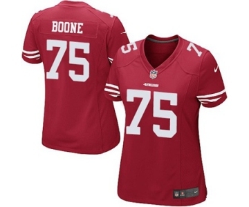 Women's Nike San Francisco 49ers #75 Alex Boone Red Team Color NFL Jersey