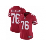 Women's Nike San Francisco 49ers #76 Garry Gilliam Vapor Untouchable Limited Red Team Color NFL Jersey