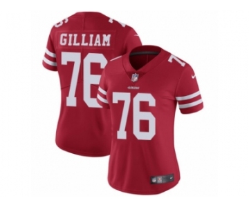 Women's Nike San Francisco 49ers #76 Garry Gilliam Vapor Untouchable Limited Red Team Color NFL Jersey