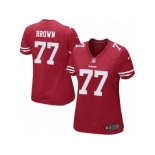 Women's Nike San Francisco 49ers #77 Trent Brown Limited Red Team Color NFL Jersey