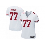 Women's Nike San Francisco 49ers #77 Trent Brown Limited White NFL Jersey