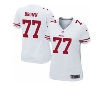 Women's Nike San Francisco 49ers #77 Trent Brown Limited White NFL Jersey