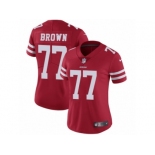 Women's Nike San Francisco 49ers #77 Trent Brown Vapor Untouchable Limited Red Team Color NFL Jersey