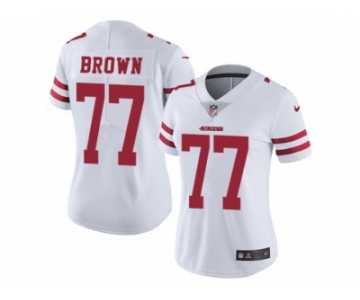 Women's Nike San Francisco 49ers #77 Trent Brown Vapor Untouchable Limited White NFL Jersey