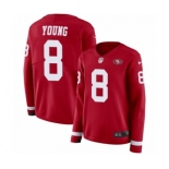 Women's Nike San Francisco 49ers #8 Steve Young Limited Red Therma Long Sleeve NFL Jersey