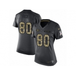 Women's Nike San Francisco 49ers #80 Jerry Rice Limited Black 2016 Salute to Service NFL Jersey