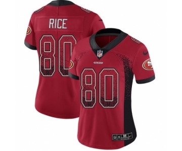 Women's Nike San Francisco 49ers #80 Jerry Rice Limited Red Rush Drift Fashion NFL Jersey