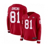 Women's Nike San Francisco 49ers #81 Terrell Owens Limited Red Therma Long Sleeve NFL Jersey