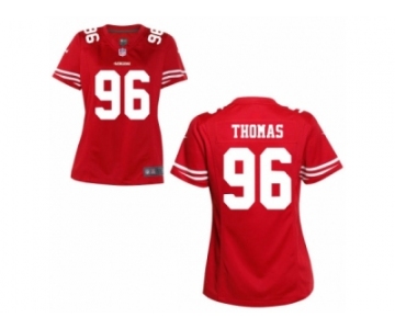 Women's Nike San Francisco 49ers #96 Solomon Thomas Game Red Team Color NFL Jersey