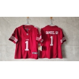 Women's San Francisco 49ers #1 Deebo Samuel Sr. Red F.U.S.E Vapor Untouchable Stitched Jersey