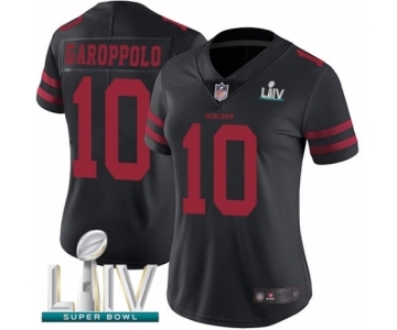 Women's San Francisco 49ers #10 Jimmy Garoppolo Black Vapor Untouchable Limited Player Super Bowl LIV Bound Football Jersey